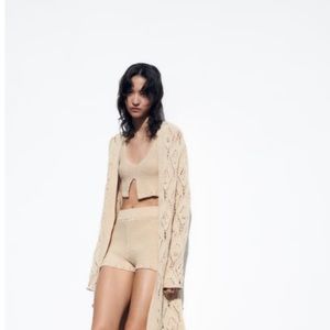 Zara Knit Crop Top with Slit Hem